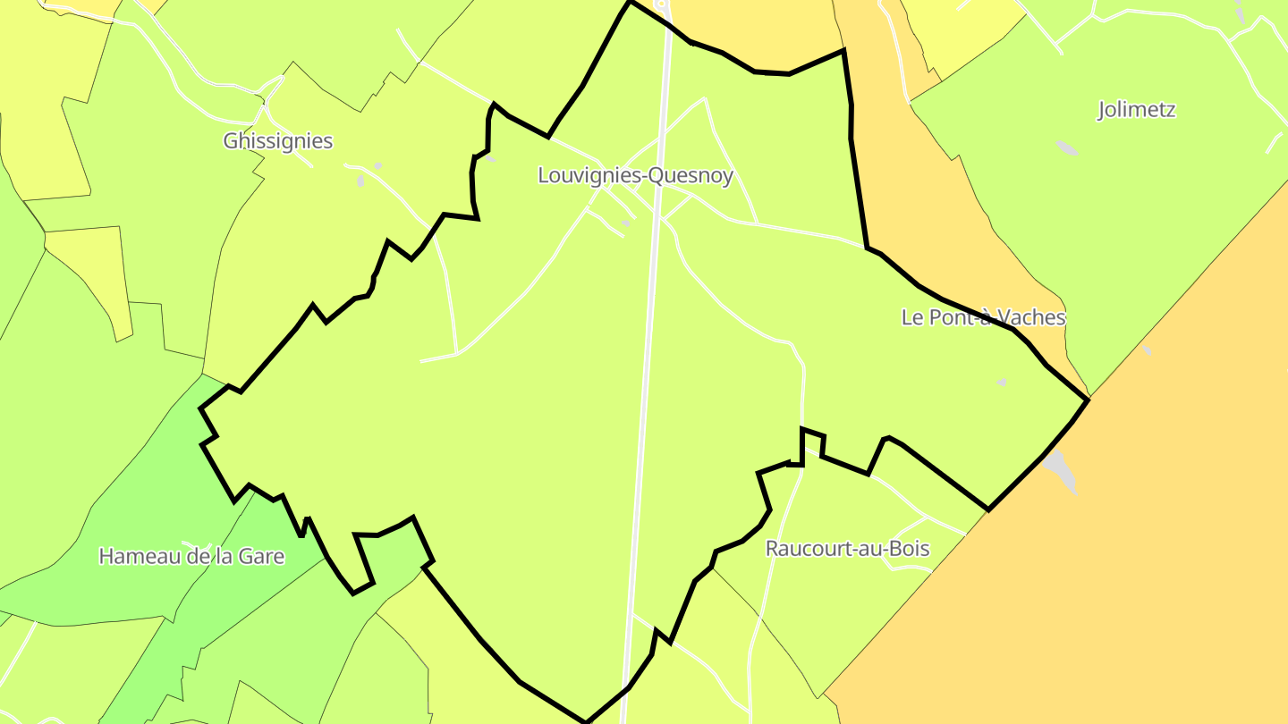 Carte des prix de l'immobilier Louvignies-Quesnoy