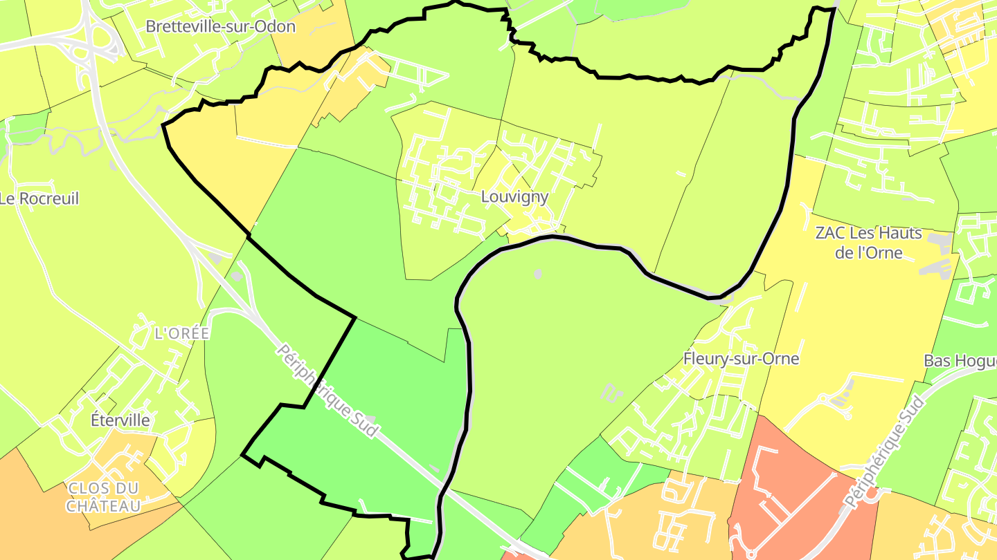 Carte des prix de l'immobilier Louvigny
