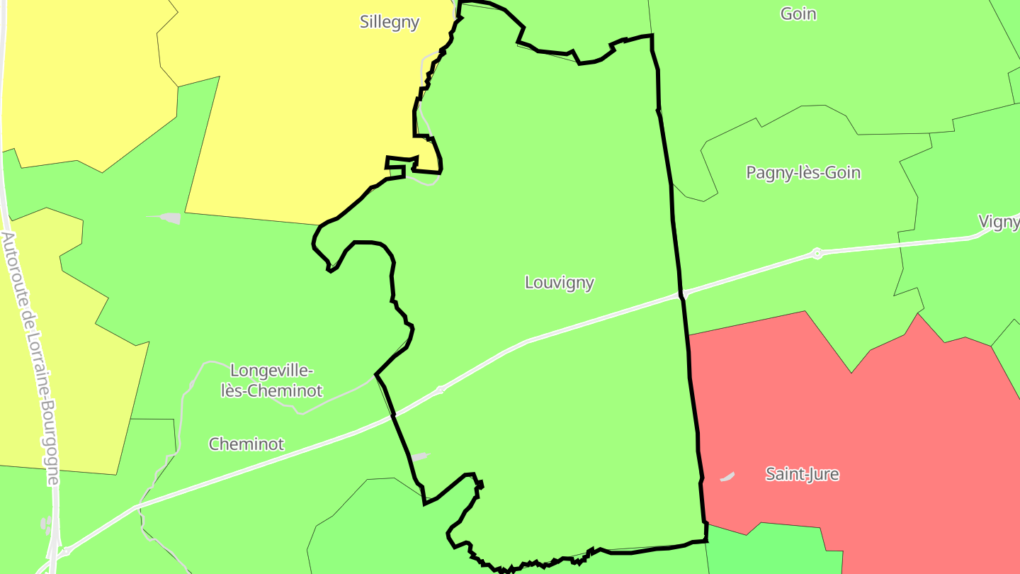Carte des prix de l'immobilier Louvigny