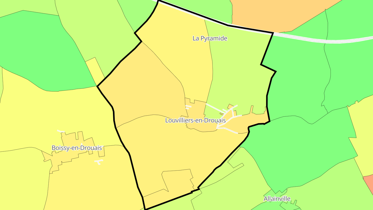 Carte des prix de l'immobilier Louvilliers-en-Drouais