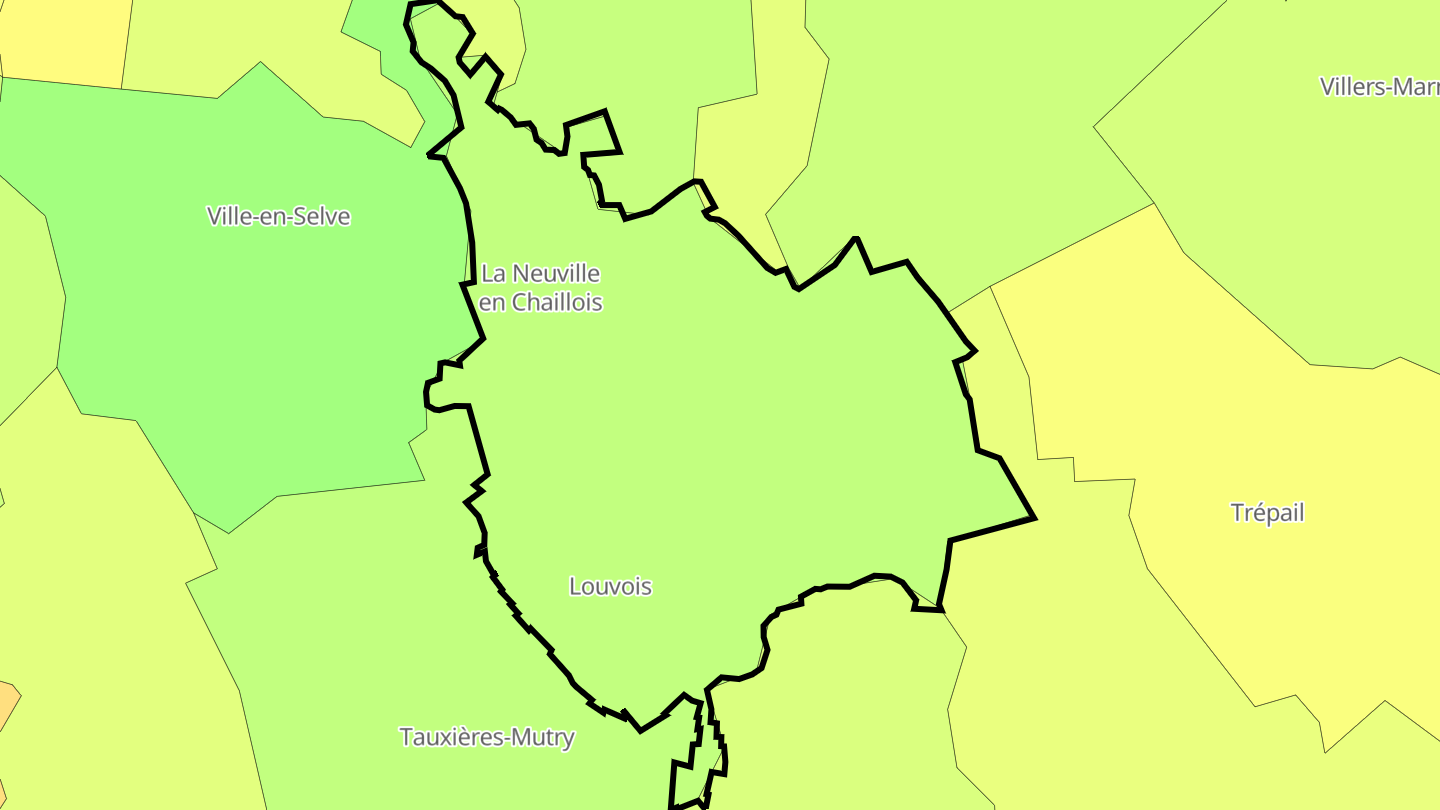 Carte des prix de l'immobilier Louvois