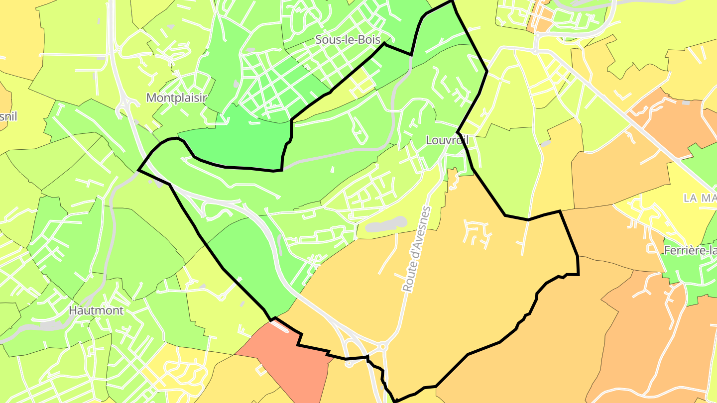 Carte des prix de l'immobilier Louvroil