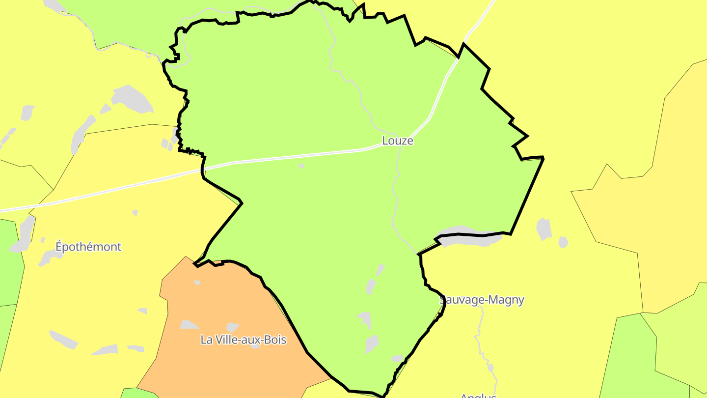 Carte des prix de l'immobilier Louze