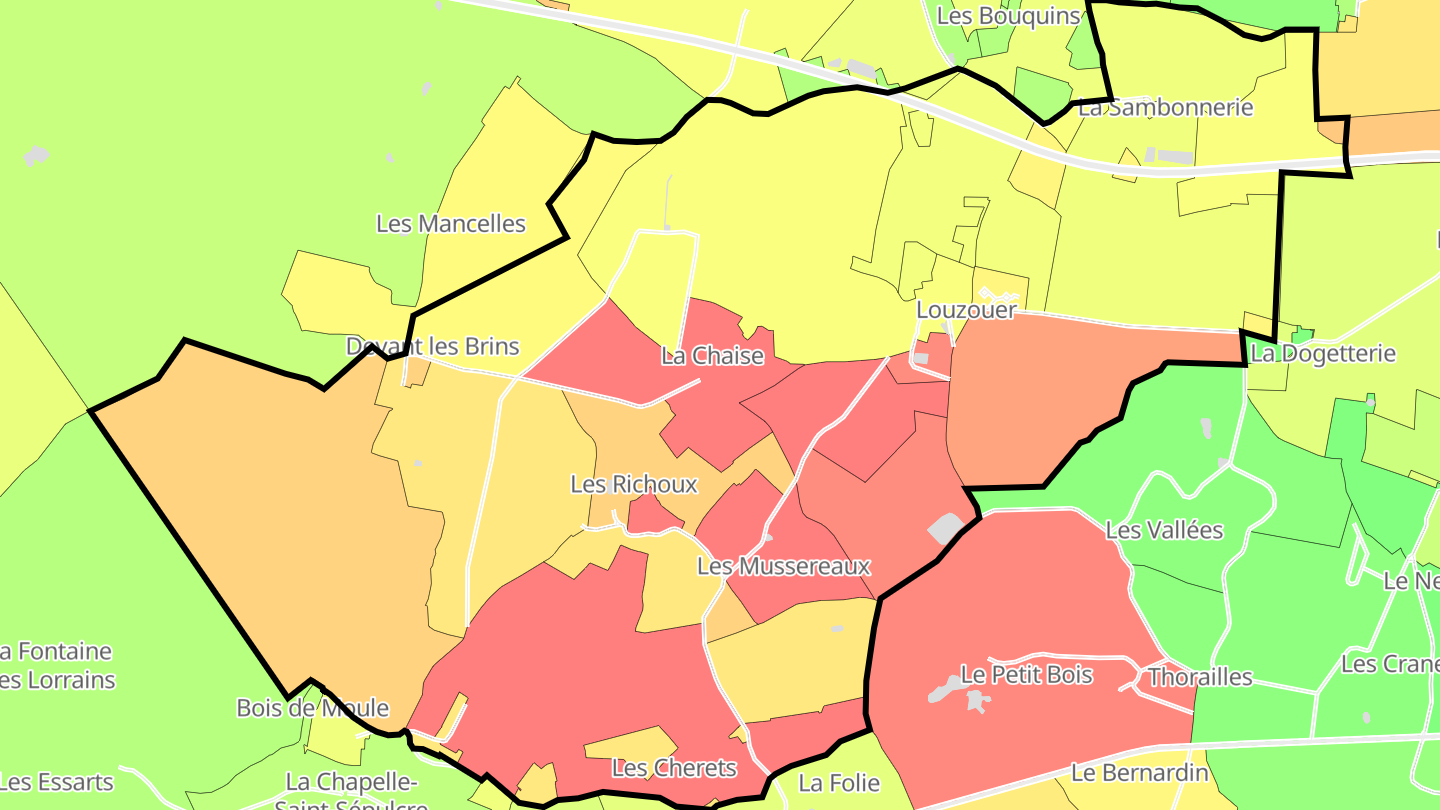 Carte des prix de l'immobilier Louzouer