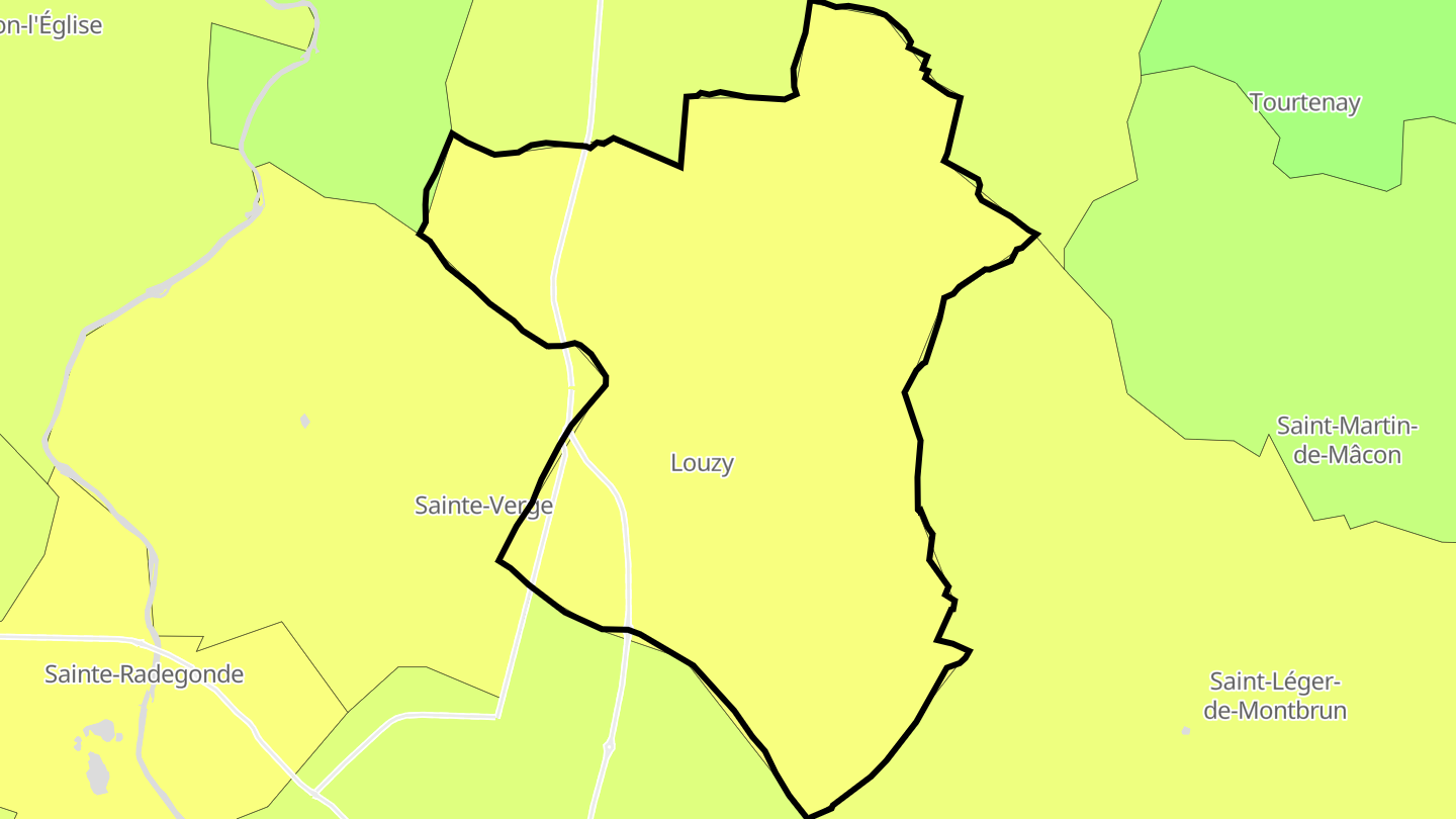Carte des prix de l'immobilier Louzy