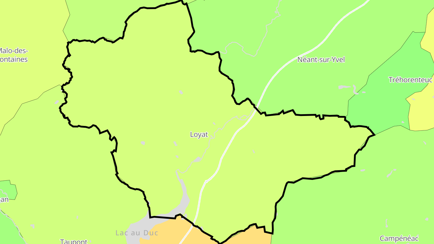 Carte des prix de l'immobilier Loyat