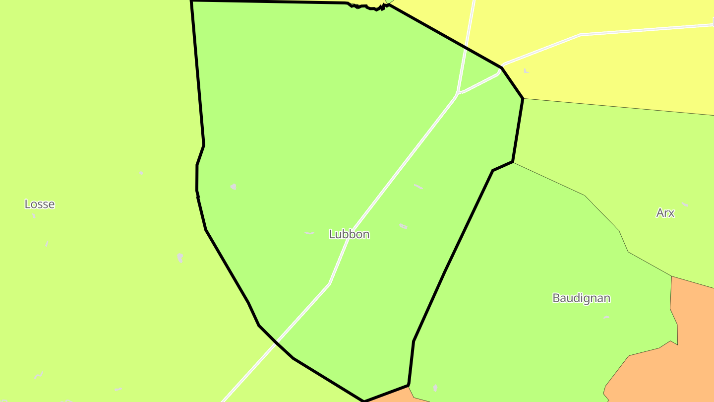 Carte des prix de l'immobilier Lubbon