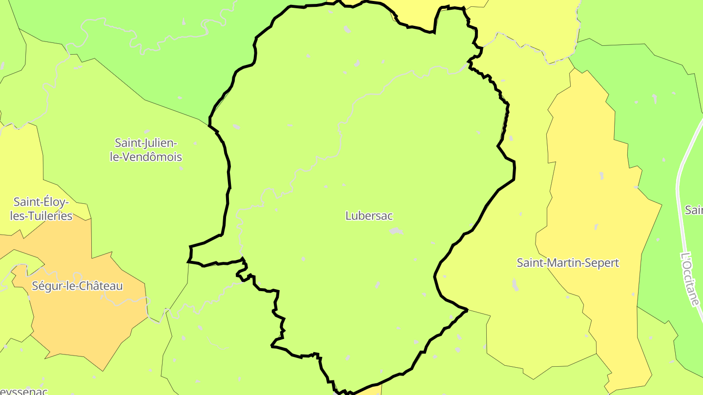 Carte des prix de l'immobilier Lubersac