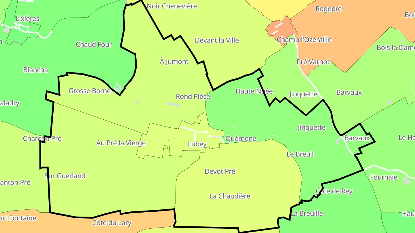 Carte des prix de l'immobilier Lubey