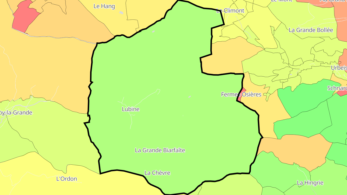 Carte des prix de l'immobilier Lubine