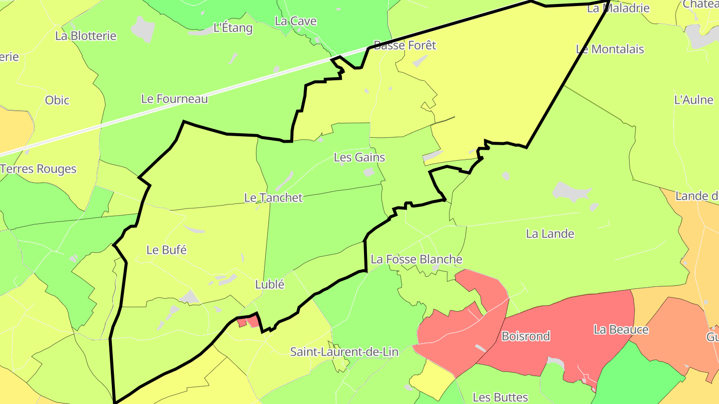 Carte des prix de l'immobilier Lublé