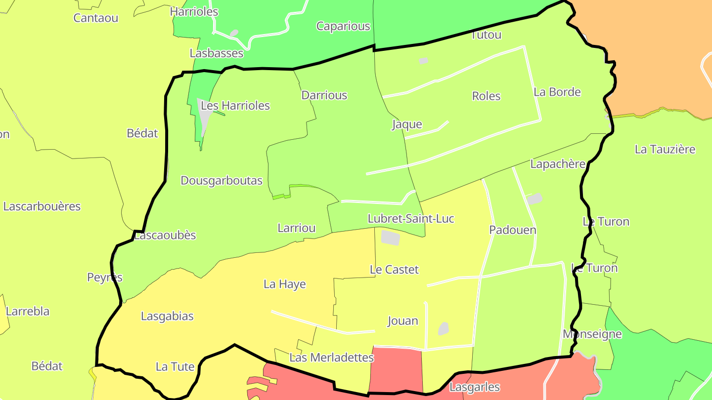 Carte des prix de l'immobilier Lubret-Saint-Luc