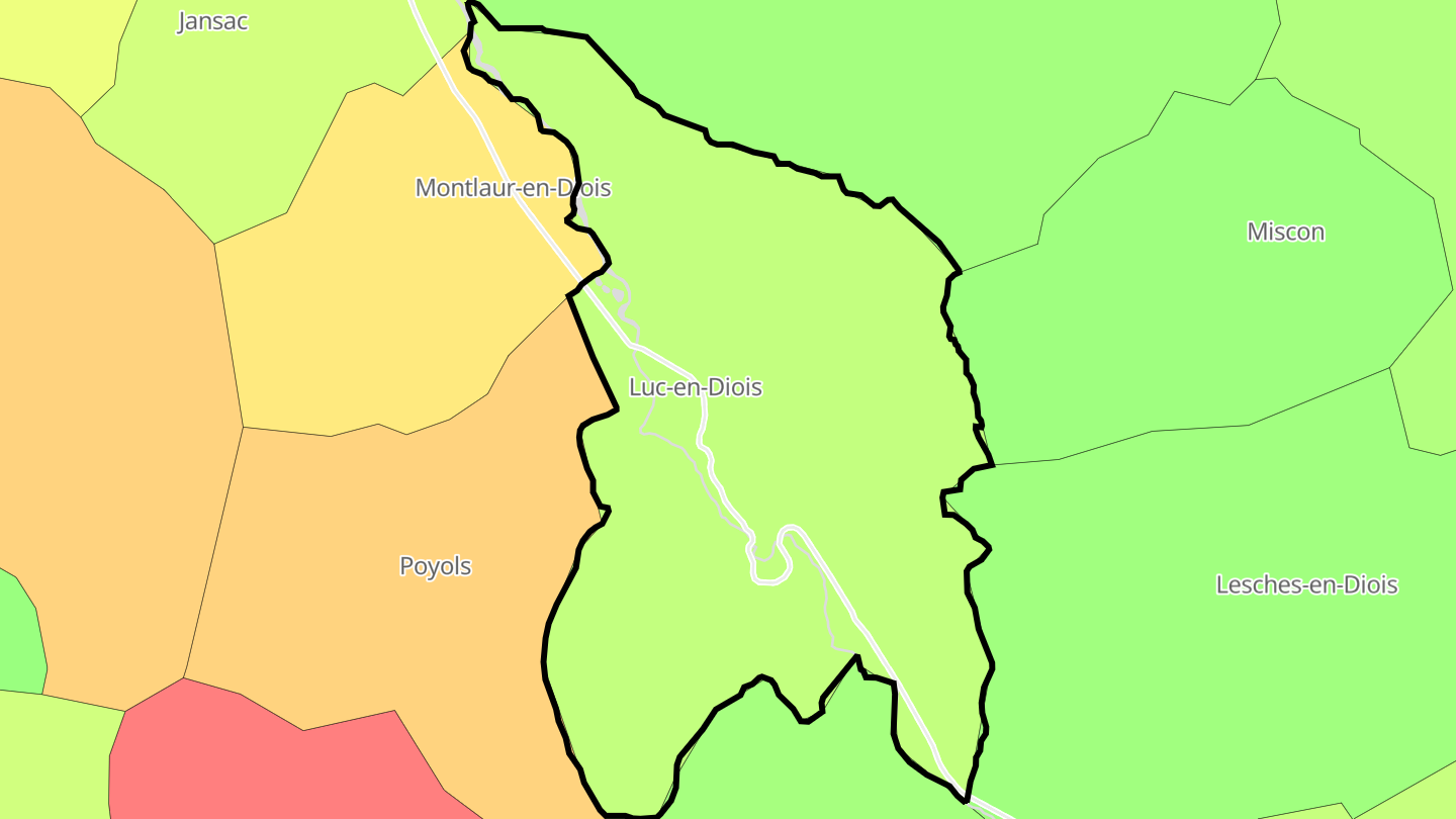 Carte des prix de l'immobilier Luc-en-Diois