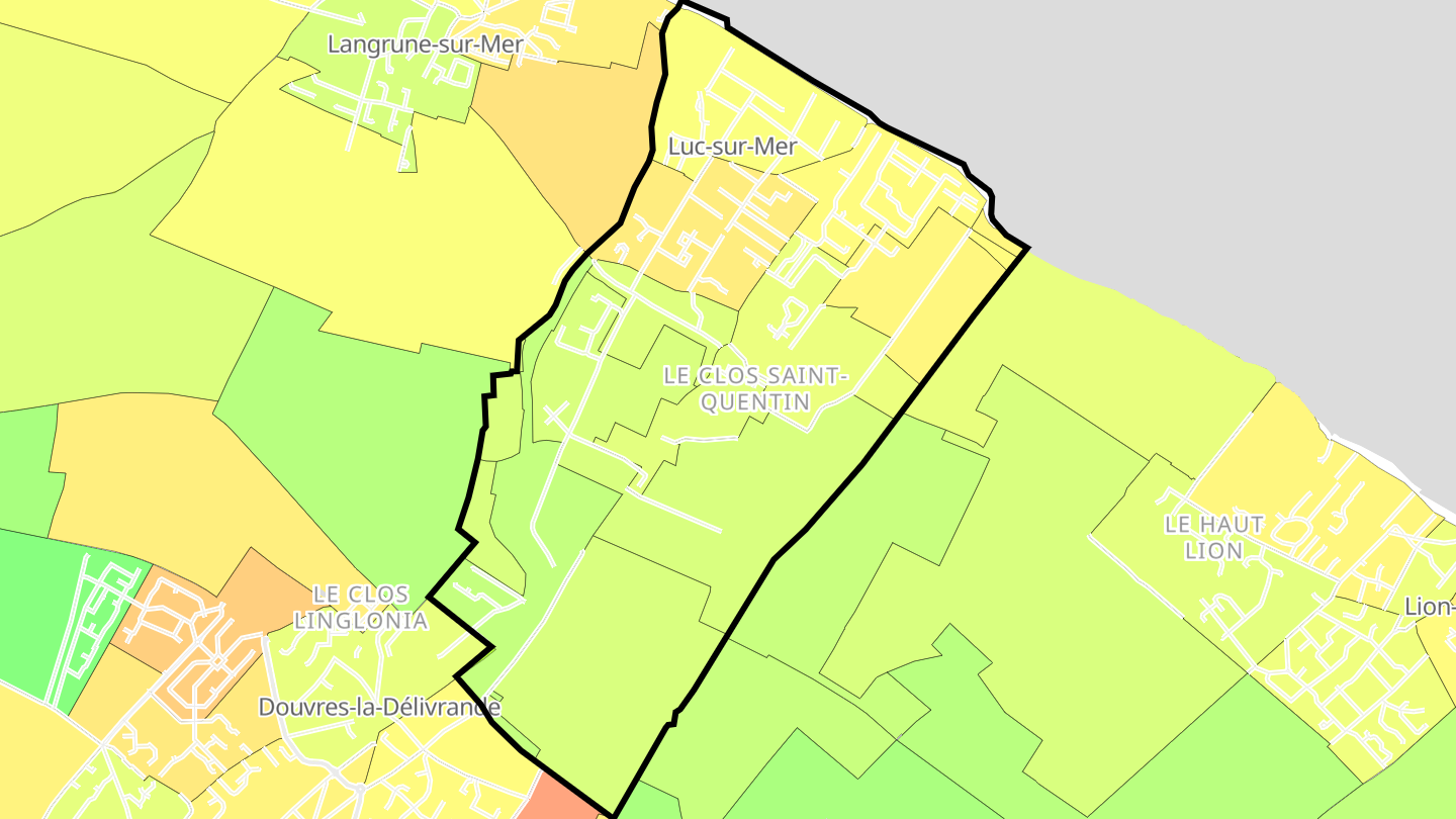 Carte des prix de l'immobilier Luc-sur-Mer