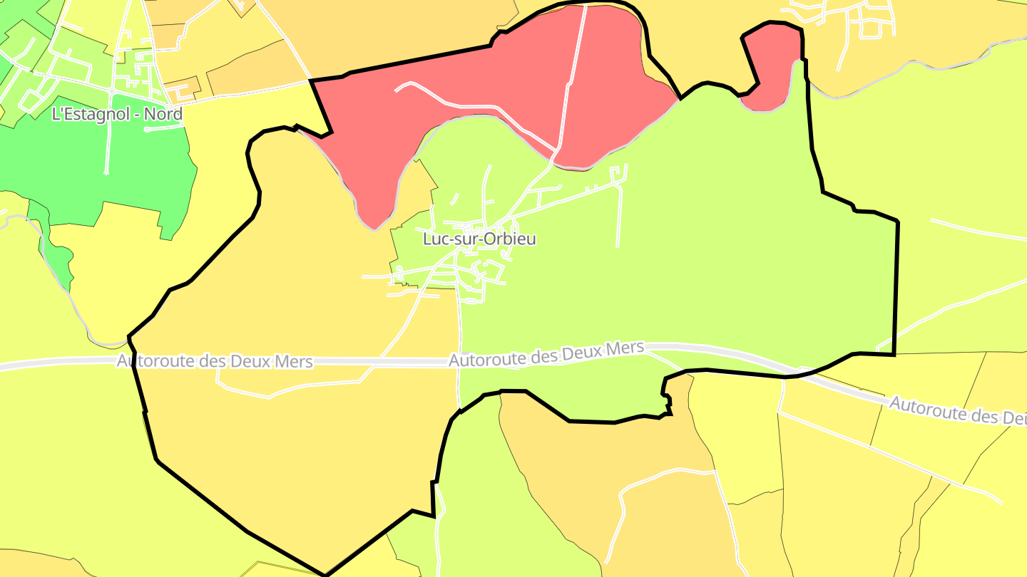 Carte des prix de l'immobilier Luc-sur-Orbieu