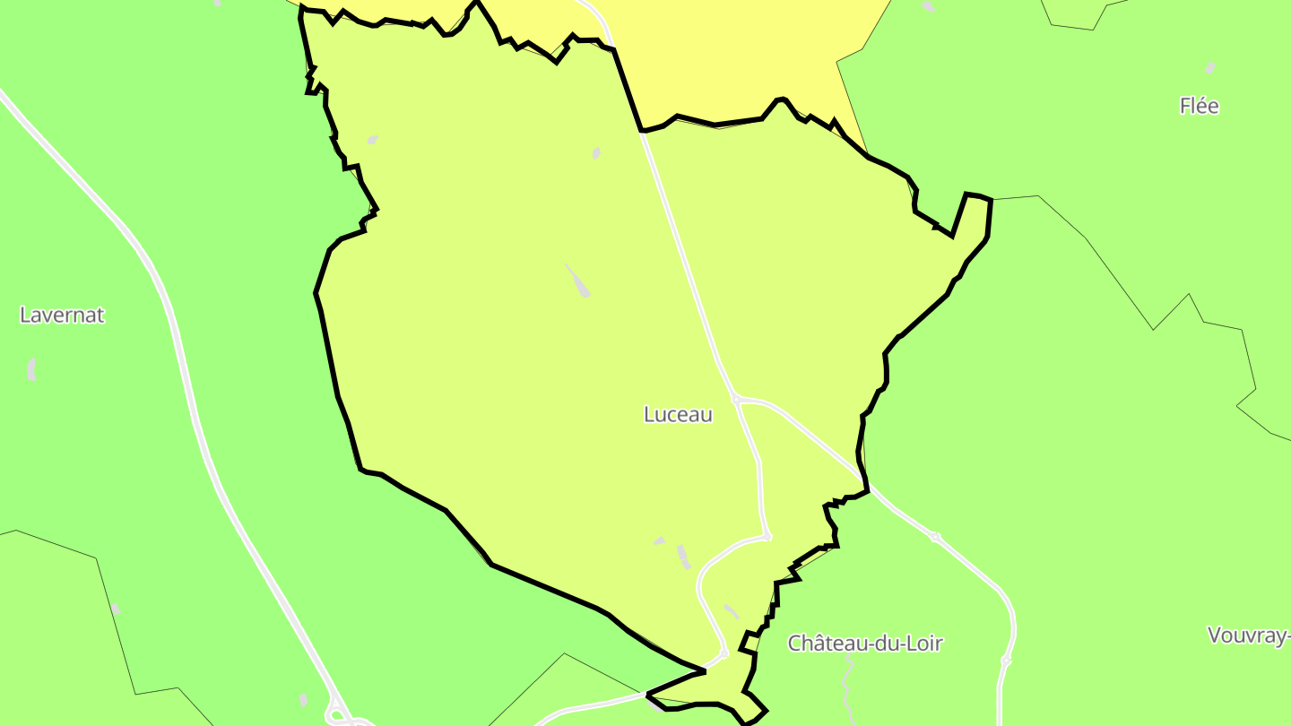 Carte des prix de l'immobilier Luceau