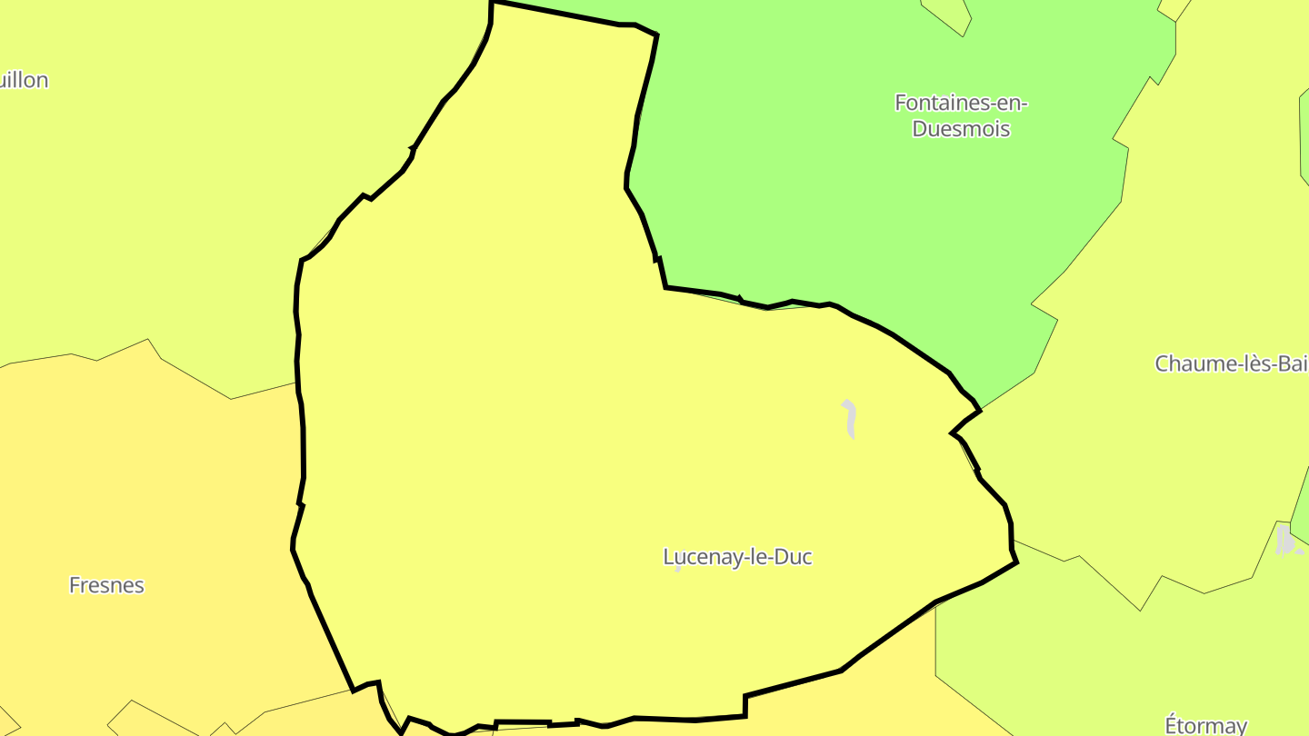 Carte des prix de l'immobilier Lucenay-le-Duc