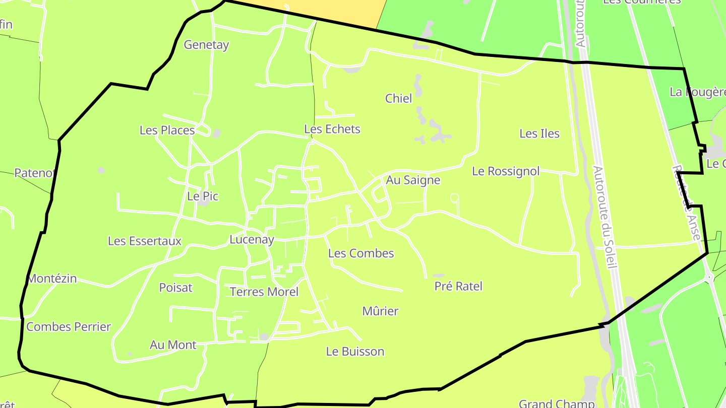 Carte des prix de l'immobilier Lucenay