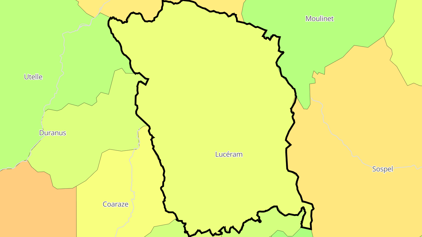 Carte des prix de l'immobilier Lucéram