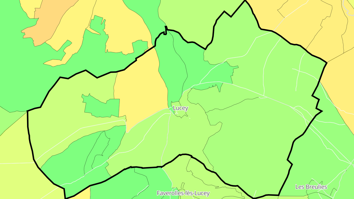 Carte des prix de l'immobilier Lucey