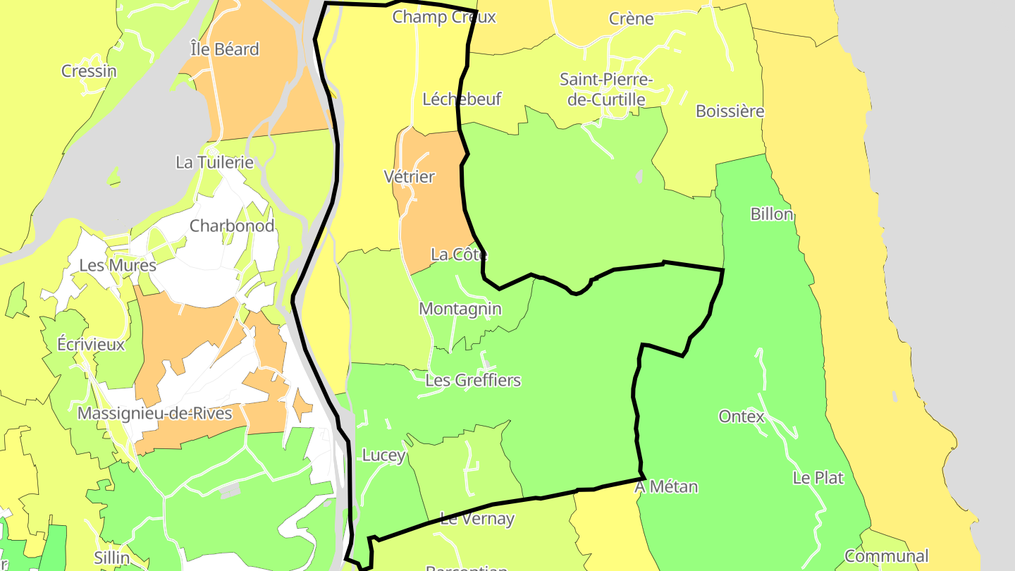 Carte des prix de l'immobilier Lucey