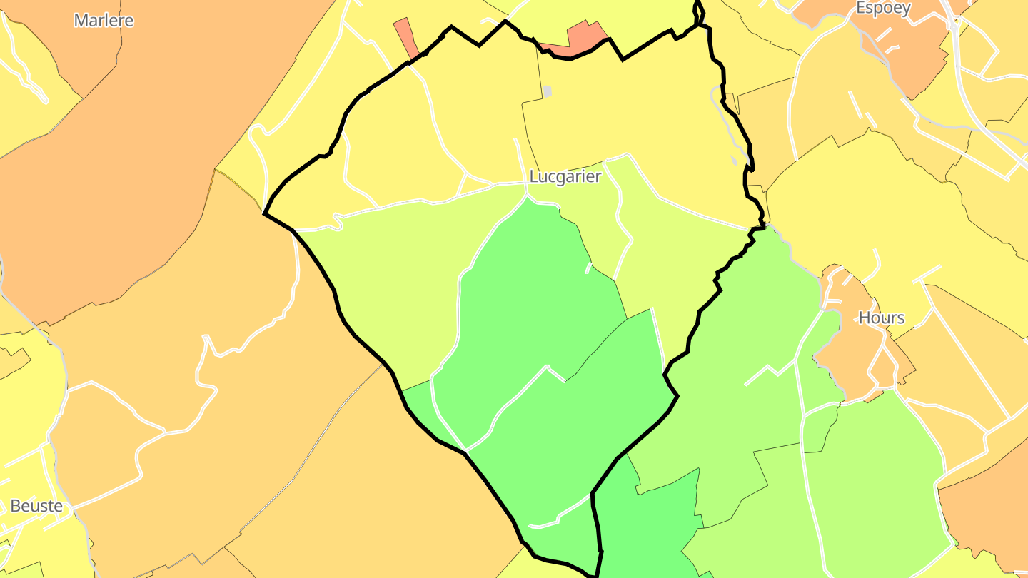 Carte des prix de l'immobilier Lucgarier