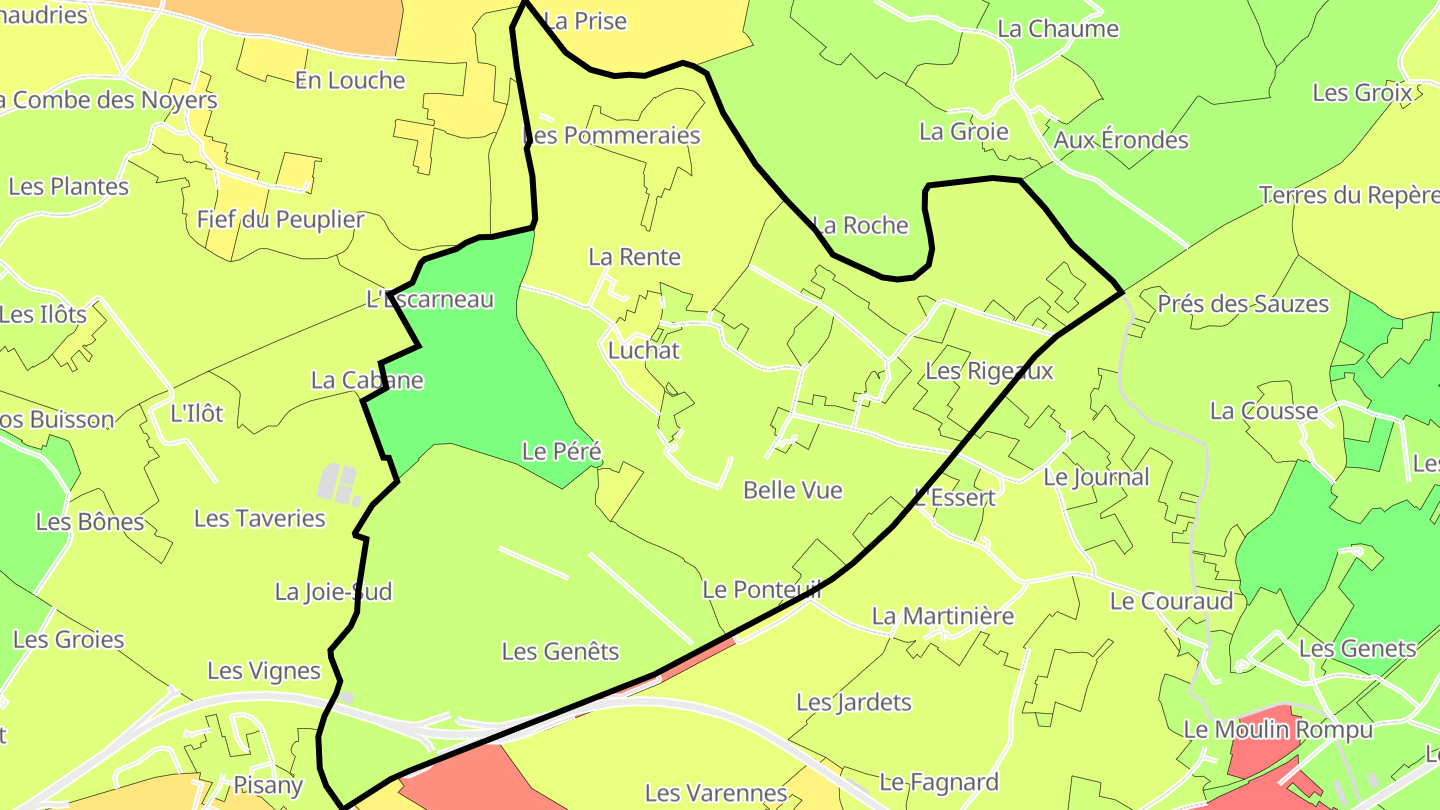 Carte des prix de l'immobilier Luchat