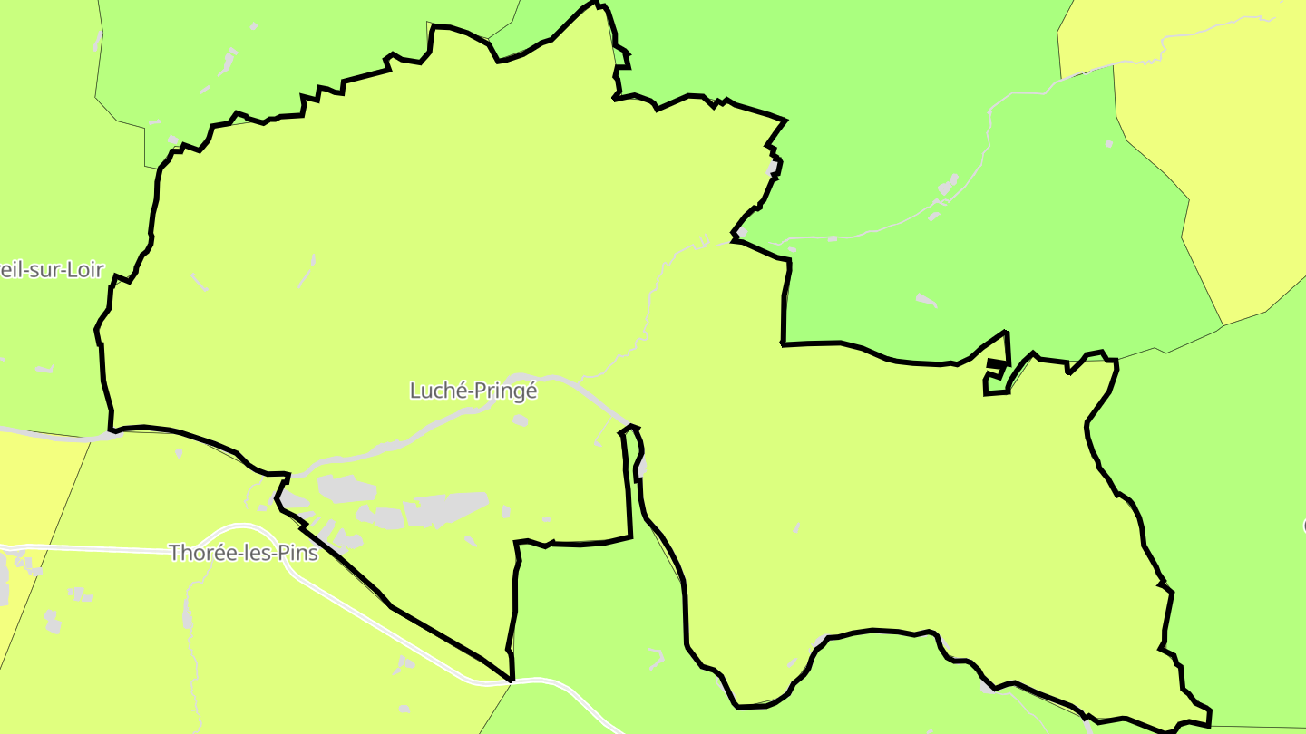 Carte des prix de l'immobilier Luché-Pringé