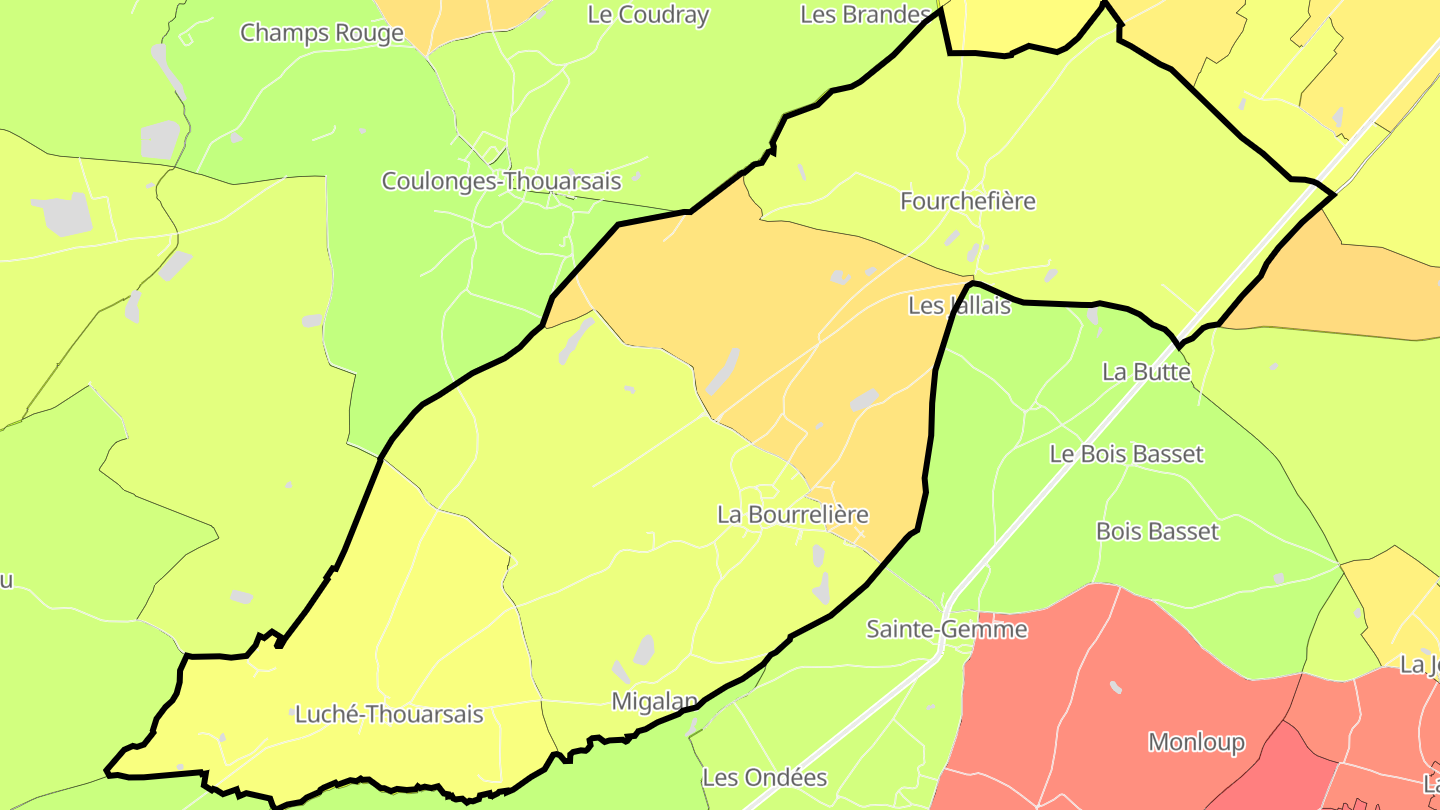 Carte des prix de l'immobilier Luché-Thouarsais