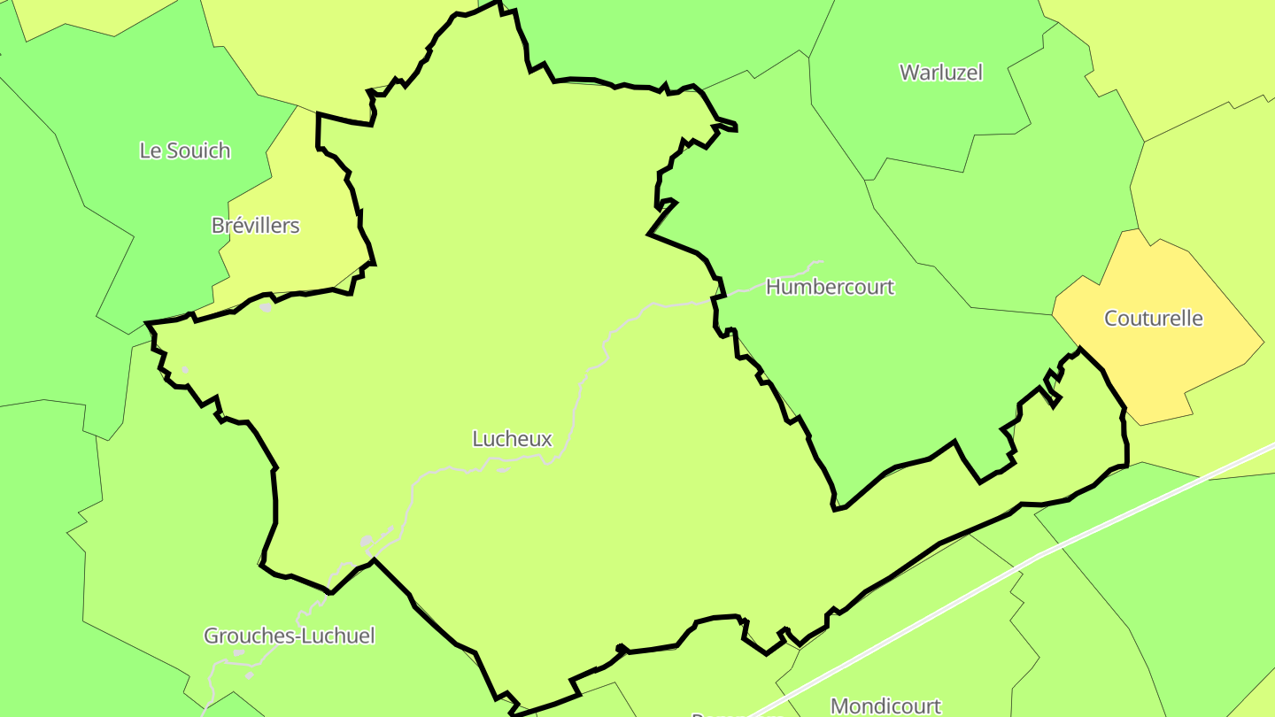 Carte des prix de l'immobilier Lucheux