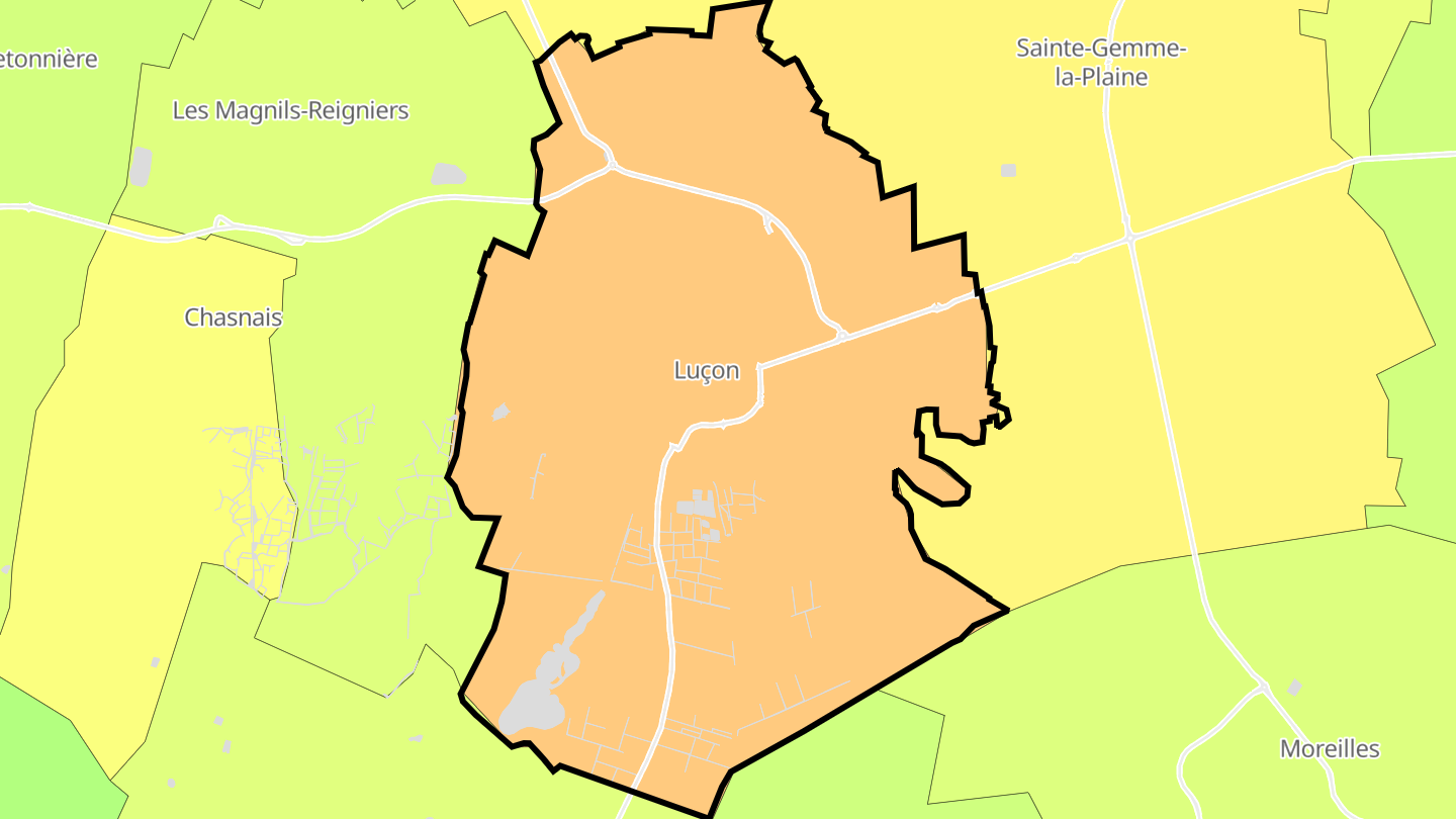 Carte des prix de l'immobilier Luçon