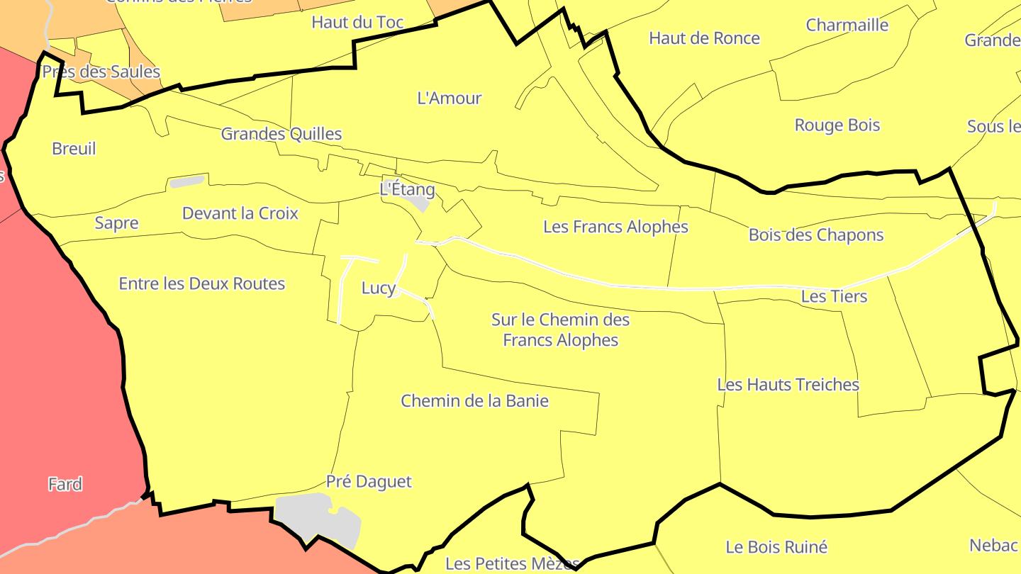 Carte des prix de l'immobilier Lucy