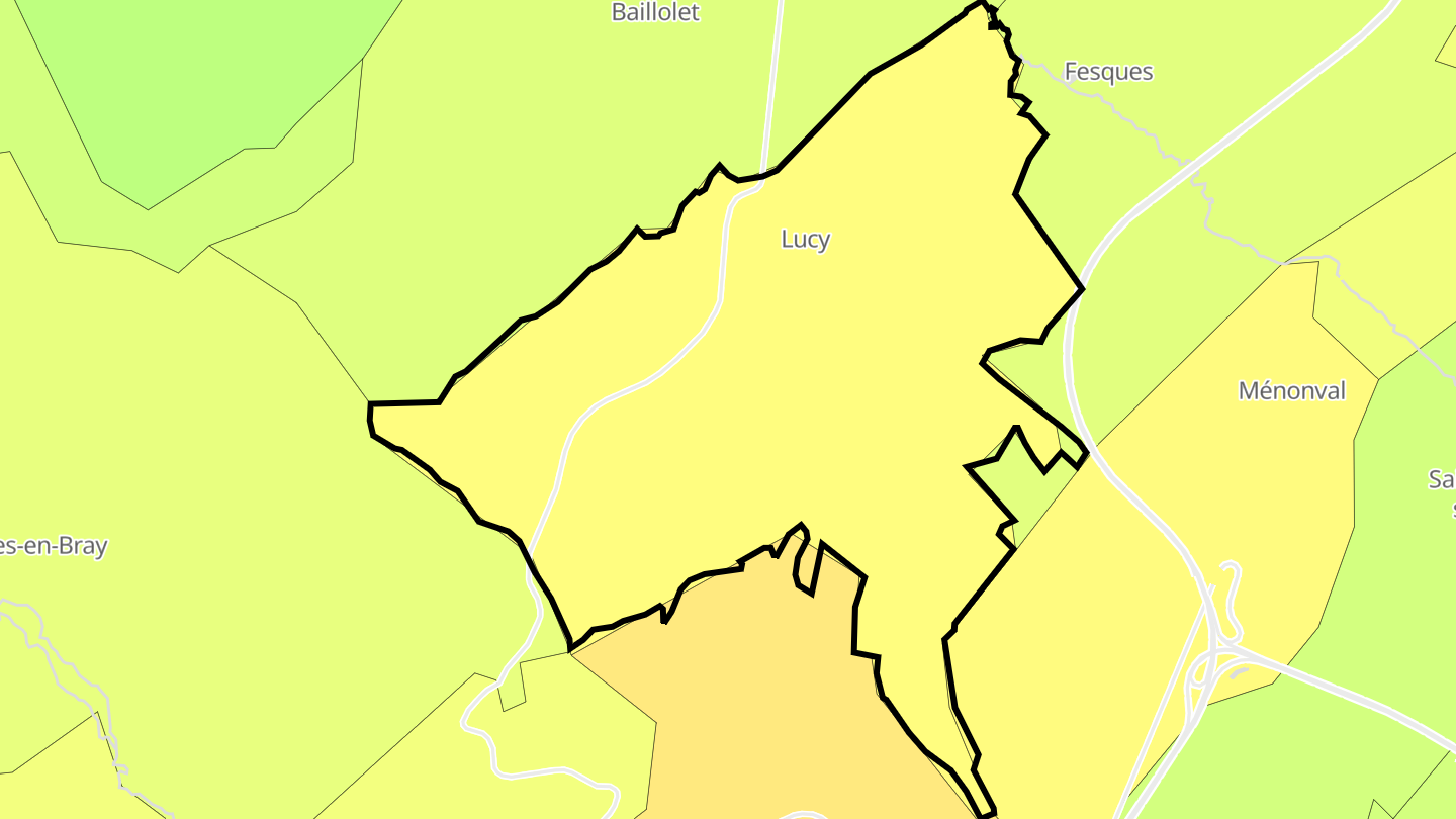 Carte des prix de l'immobilier Lucy