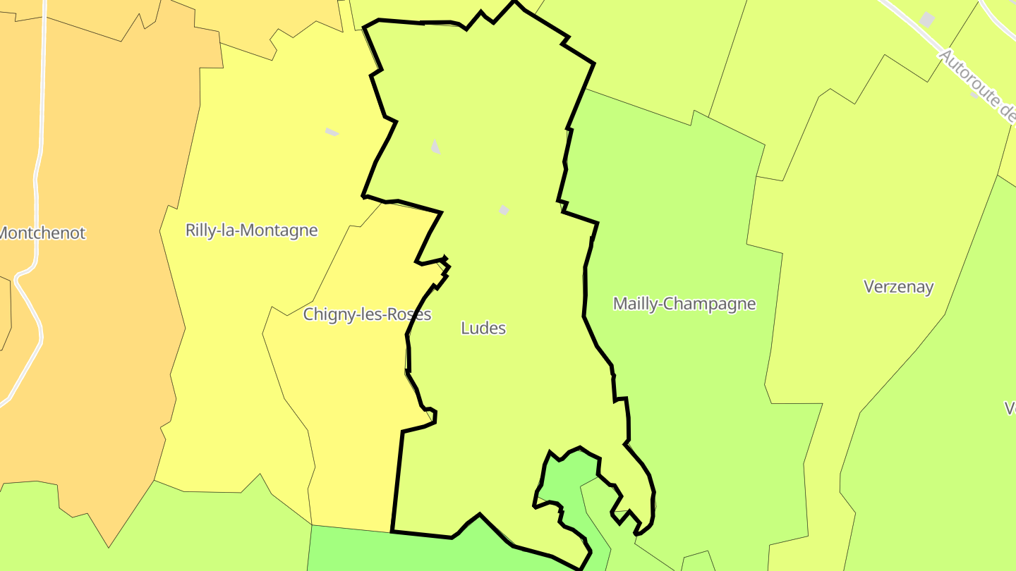 Carte des prix de l'immobilier Ludes