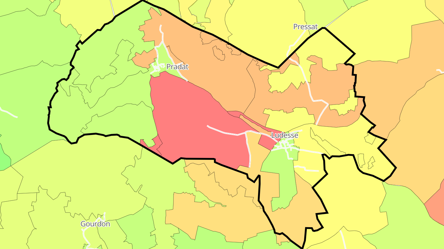Carte des prix de l'immobilier Ludesse