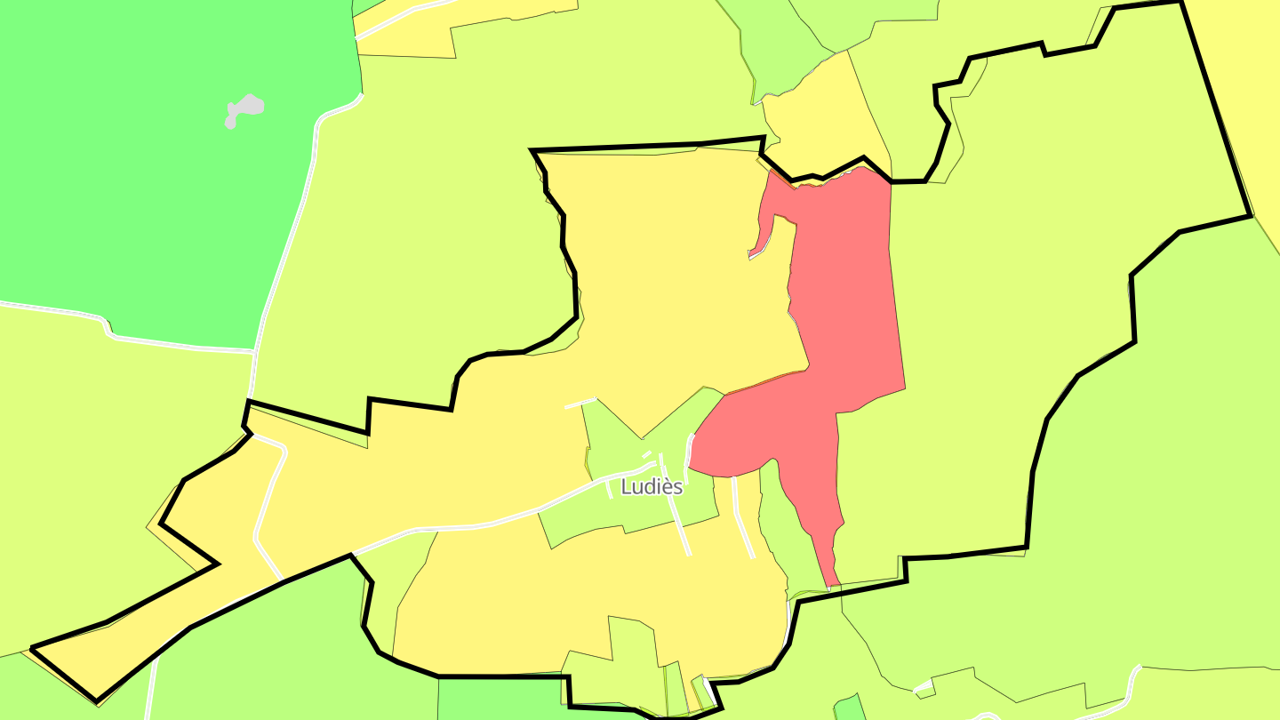 Carte des prix de l'immobilier Ludiès