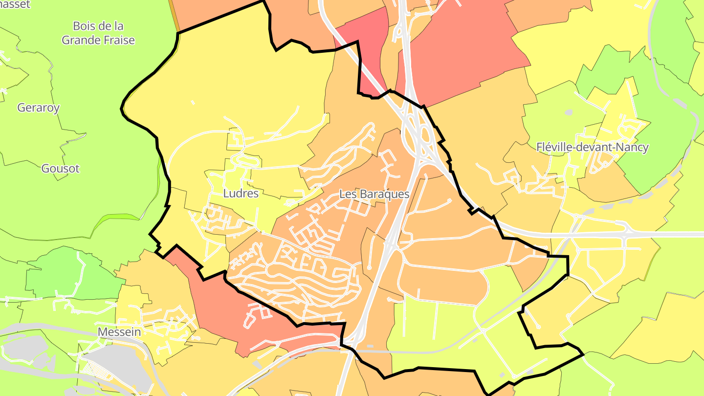 Carte des prix de l'immobilier Ludres