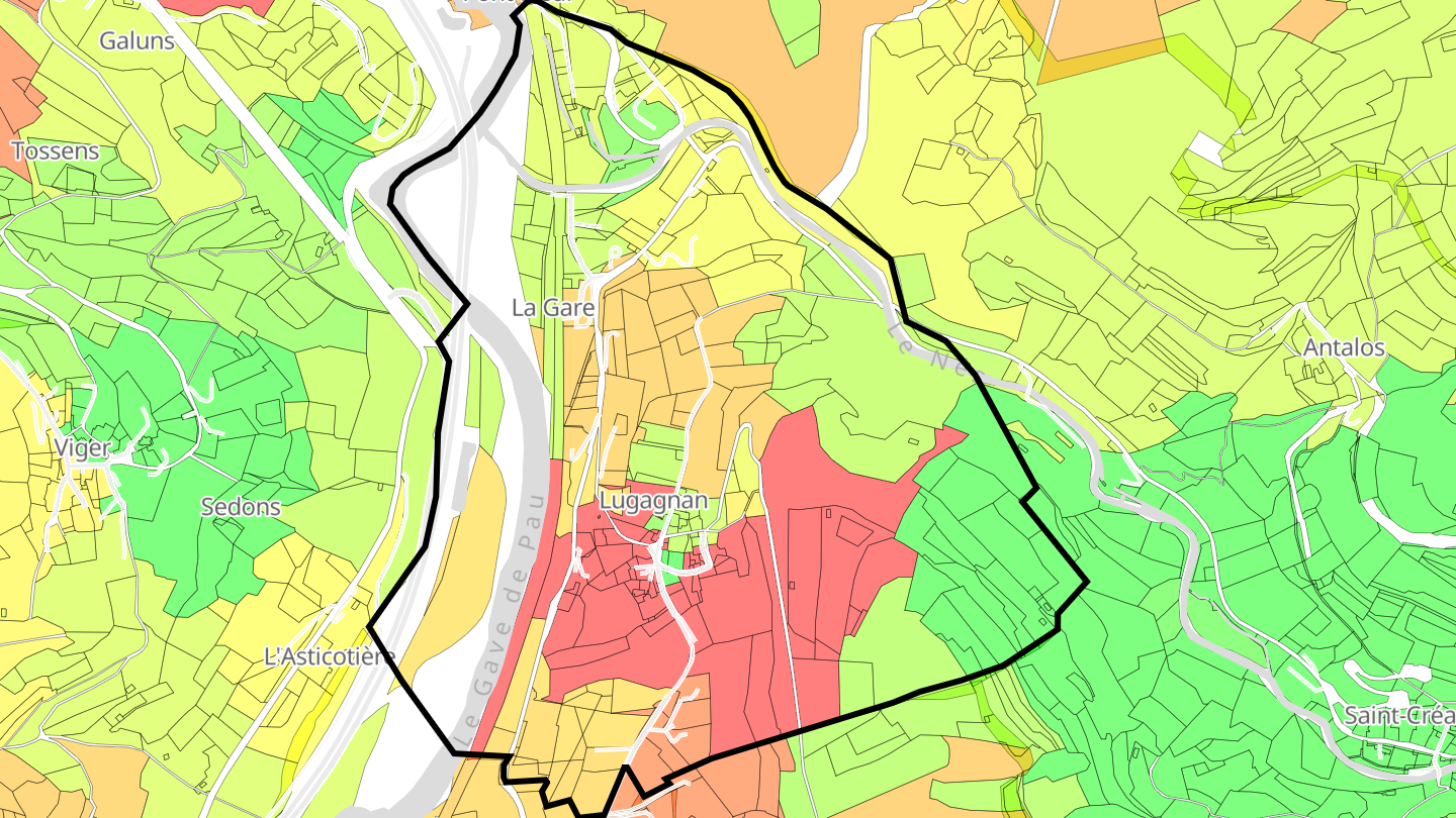 Carte des prix de l'immobilier Lugagnan