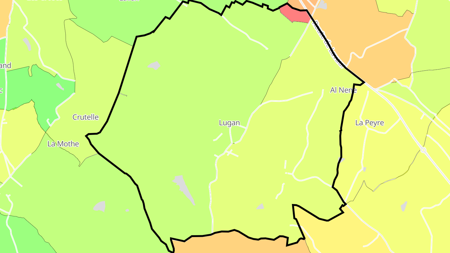 Carte des prix de l'immobilier Lugan