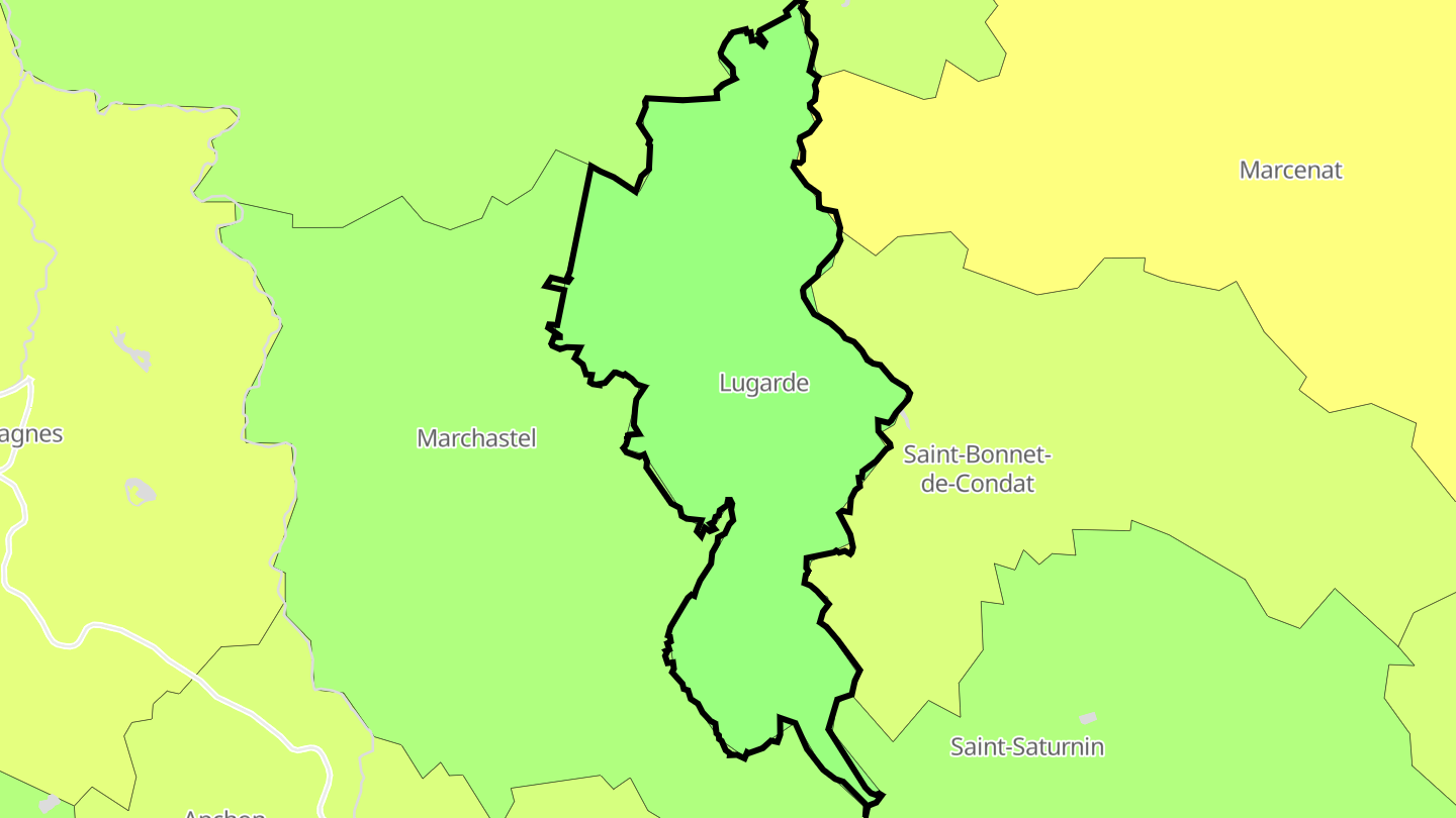 Carte des prix de l'immobilier Lugarde