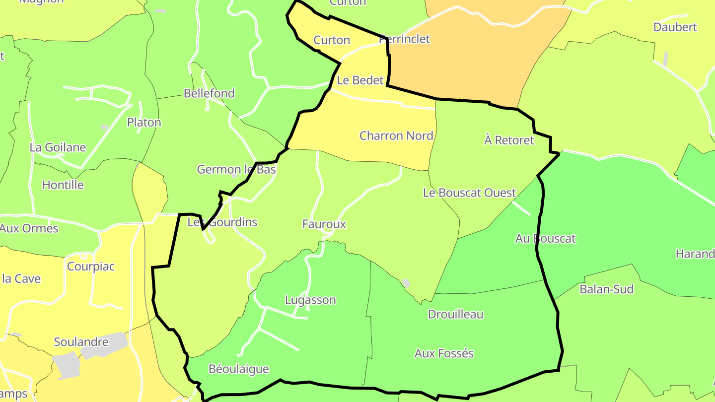 Carte des prix de l'immobilier Lugasson