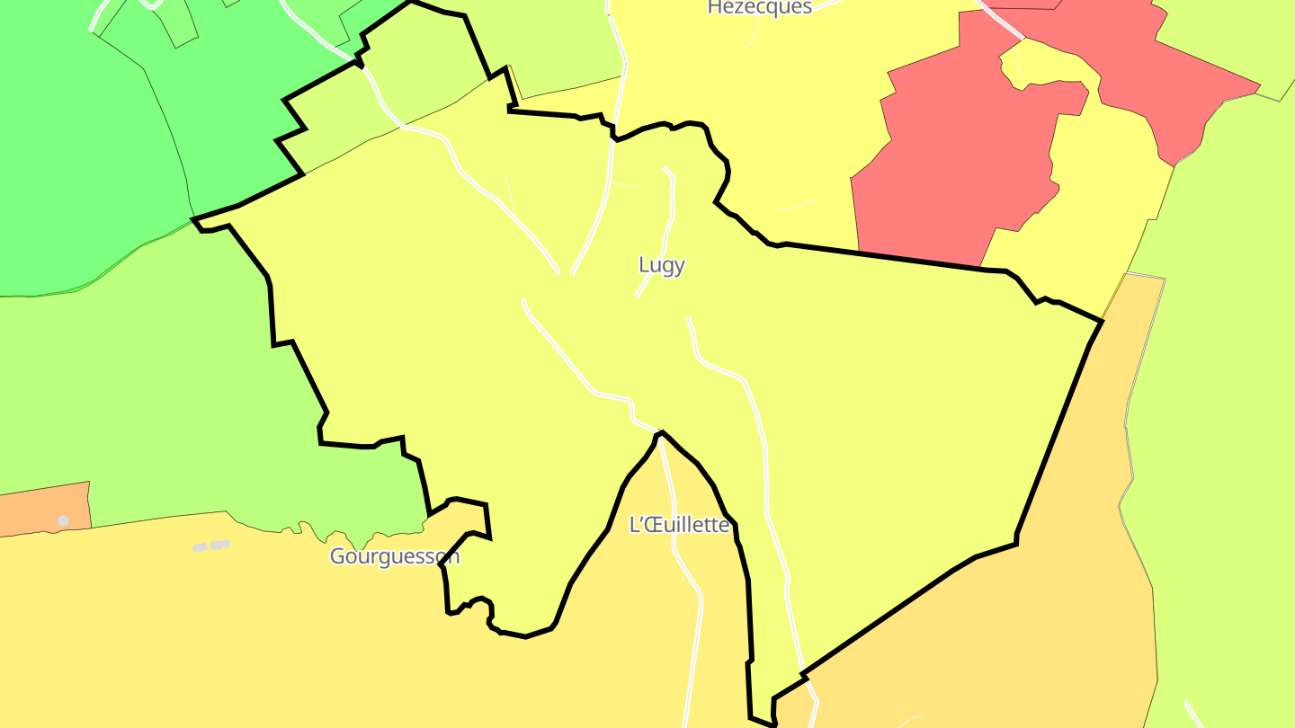Carte des prix de l'immobilier Lugy