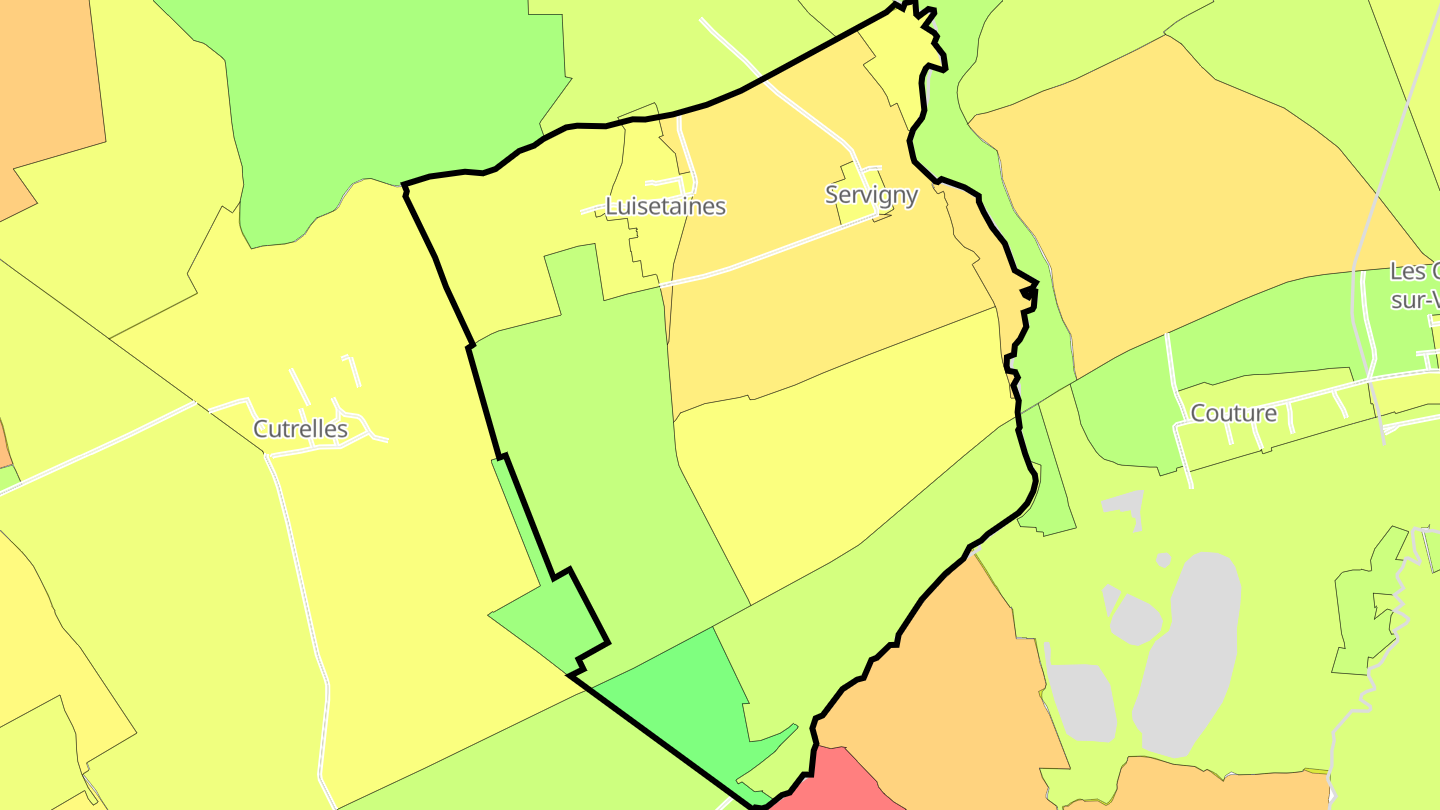 Carte des prix de l'immobilier Luisetaines