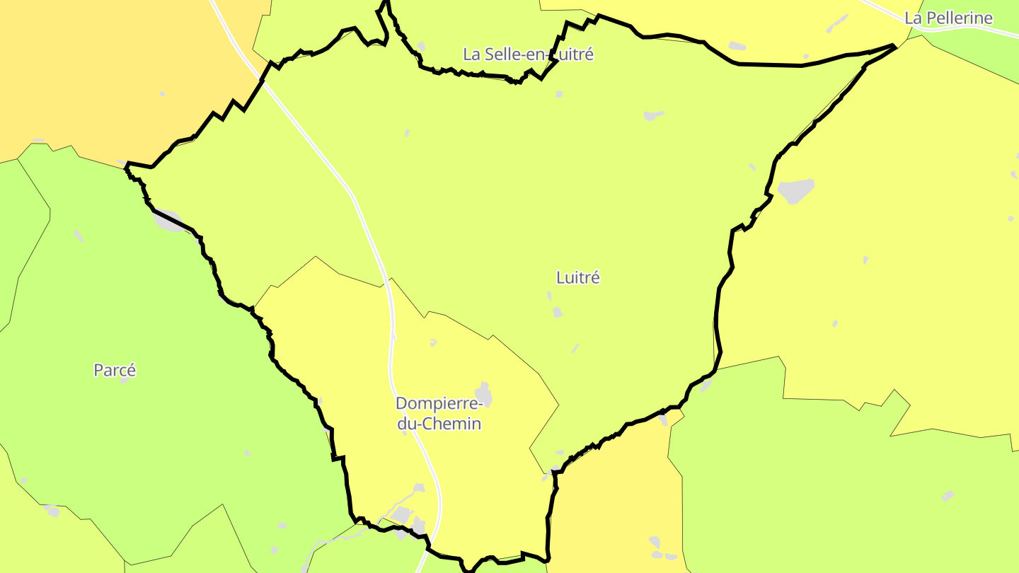 Carte des prix de l'immobilier Luitré-Dompierre