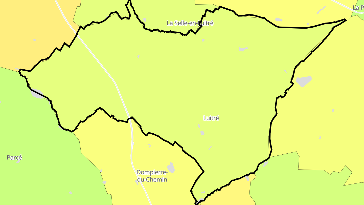 Carte des prix de l'immobilier Luitré