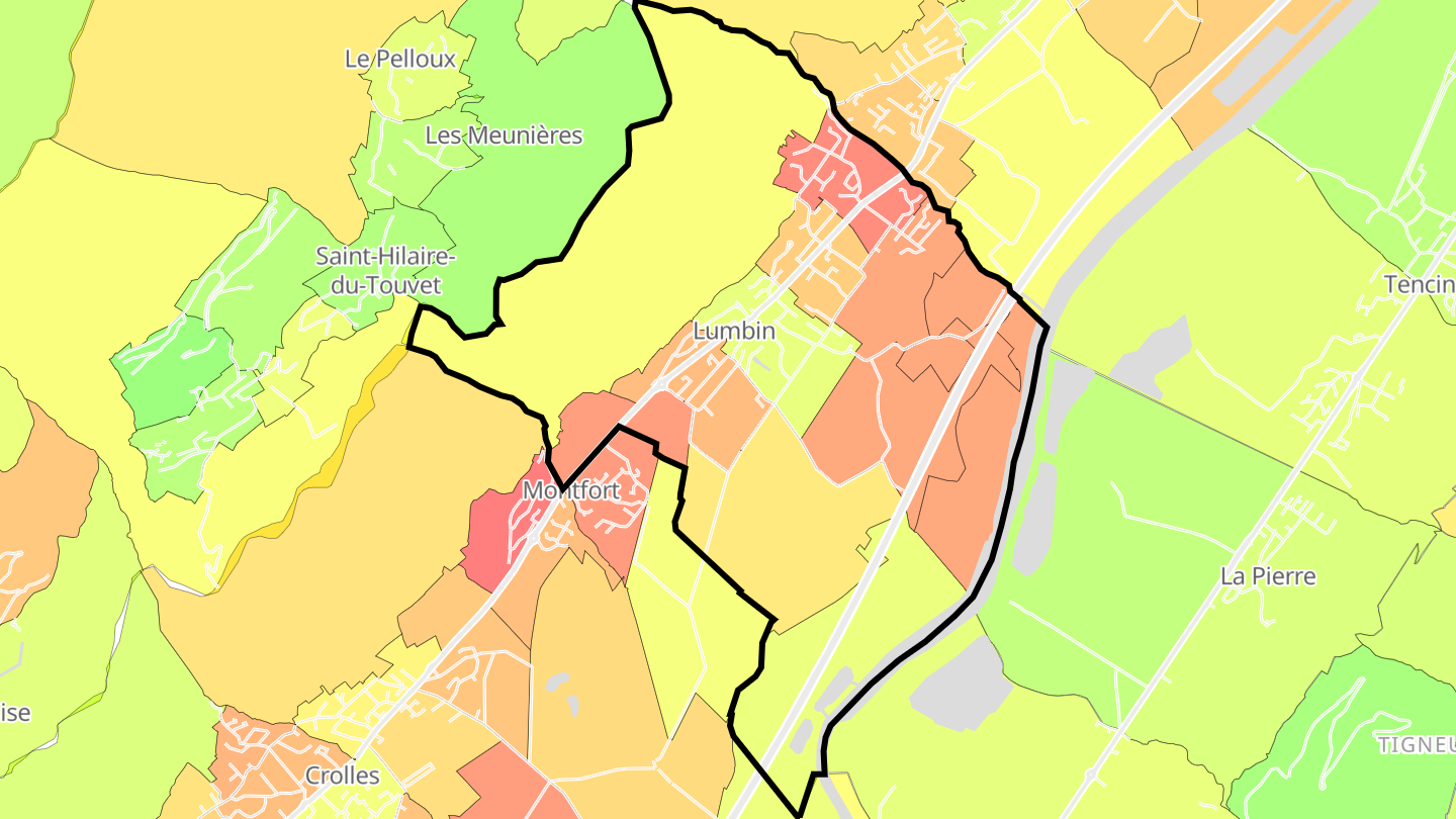 Carte des prix de l'immobilier Lumbin