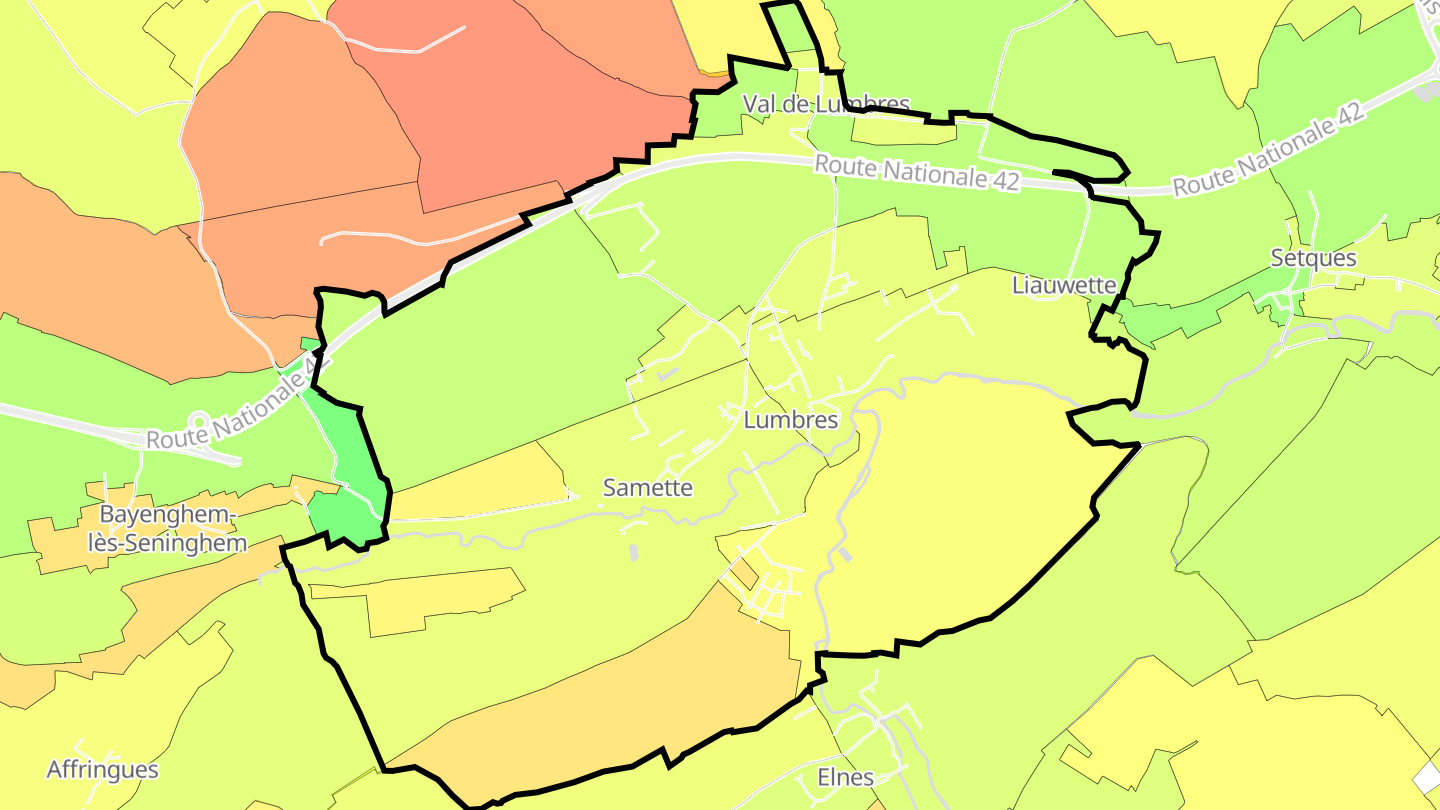 Carte des prix de l'immobilier Lumbres
