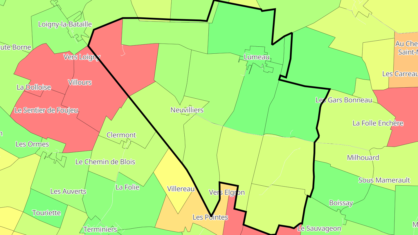 Carte des prix de l'immobilier Lumeau
