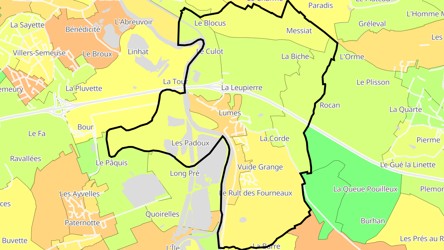 Carte des prix de l'immobilier Lumes