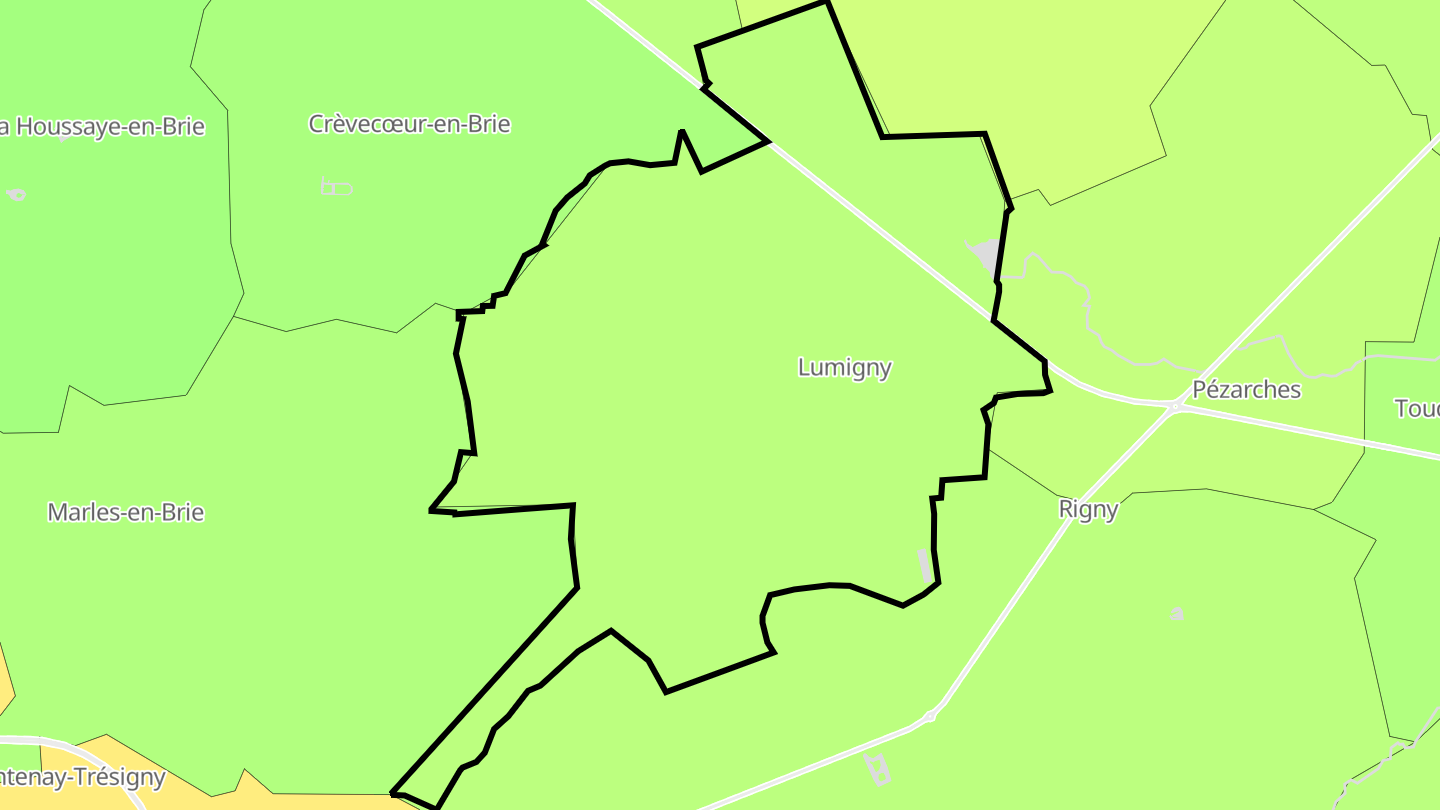 Carte des prix de l'immobilier Lumigny